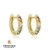 Brinco argola pequena cravejada com pedras coloridas banhado em ouro 18k.