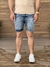 Bermuda jeans marmorizado e detonado - ALPHA JEANS