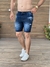 Bermuda jeans lavagem escura e detonado - comprar online
