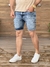 Bermuda jeans marmorizado e detonado - loja online