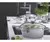 Cacerola Tramontina Allegra 20cm Acero Inoxidable Triple Fondo con tapa de Vidrio 3,1 litros. - Bazar Mundo