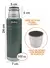Termo Hudson de Acero Inoxidable doble pared con Tapón de Acero a rosca 500cc VERDE - Bazar Mundo