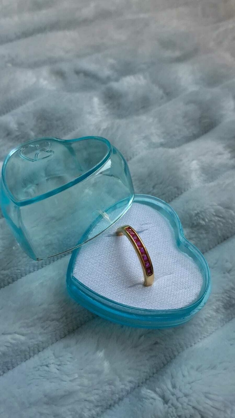 ANEL MEIA ALIANÇA LADRILHOS - FOLHEADO A OURO - ESCOLHA A COR