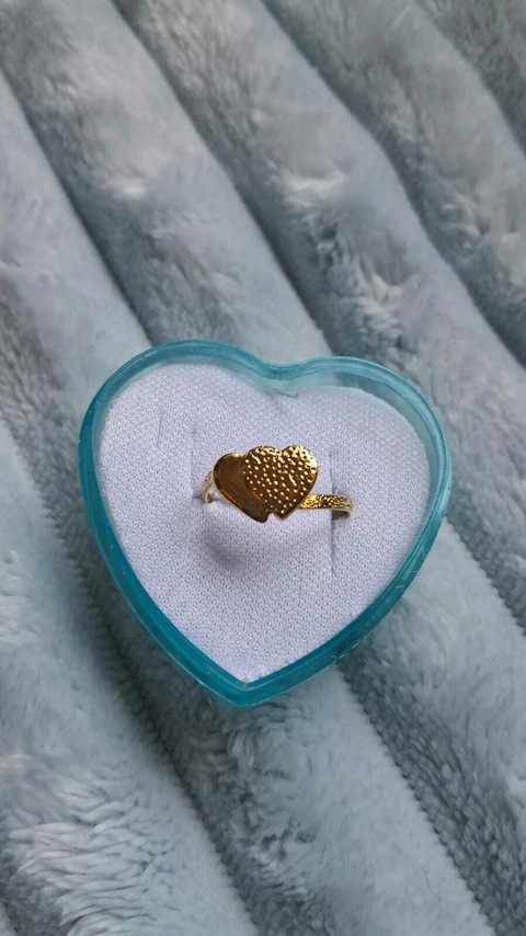 ANEL CORAÇÃO - FOLHEADO A OURO