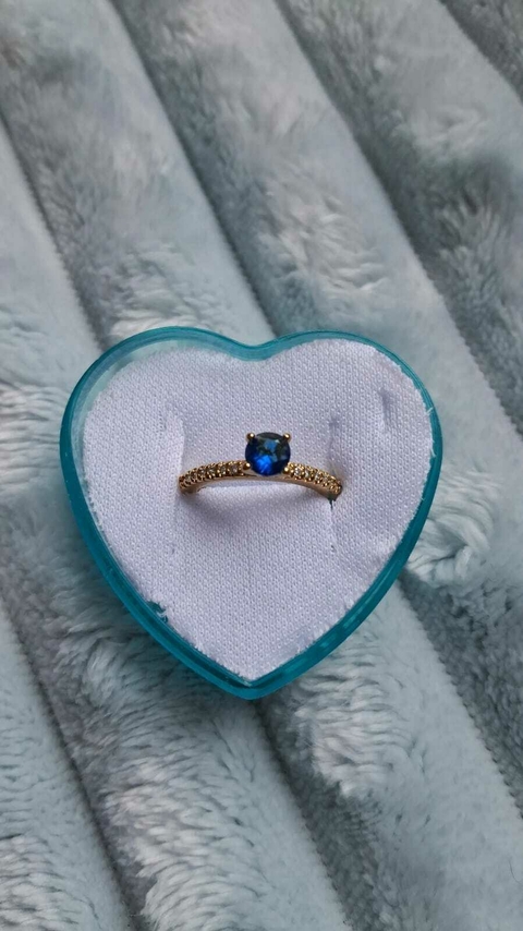 ANEL SOLITÁRIO - ESCOLHA UMA COR - FOLHEADO A OURO