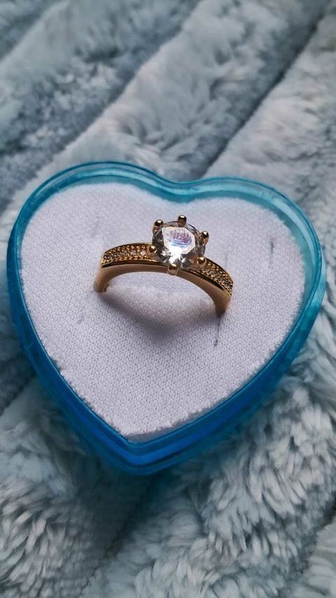 ANEL LILIAN - FOLHEADO A OURO - ESTILO SOLITÁRIO