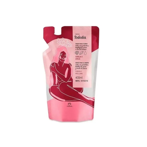 REFIL CREME DESODORANTE NUTRITIVO PARA O CORPO - 400 ML - CEREJA E AVELÃ