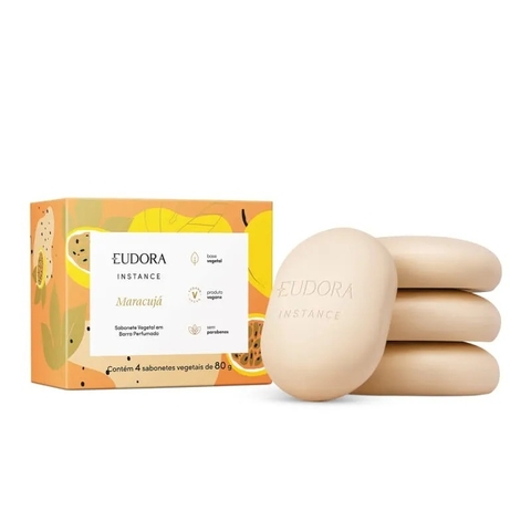 INSTANCE - SABONETE VEGETAL EM BARRA PERFUMADO - 4 X 80G -MARACUJÁ