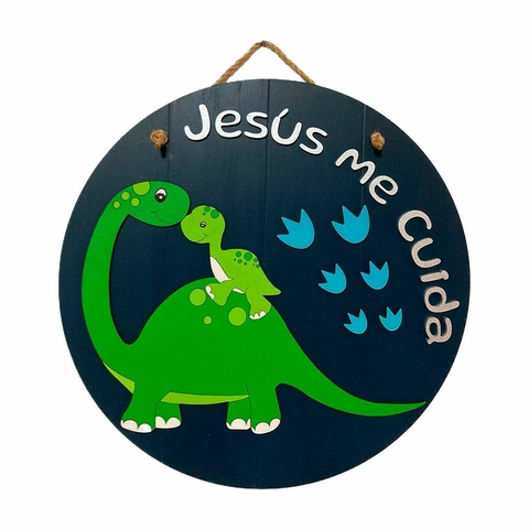 Cuadro decorativo MDF Círculo con Dinos