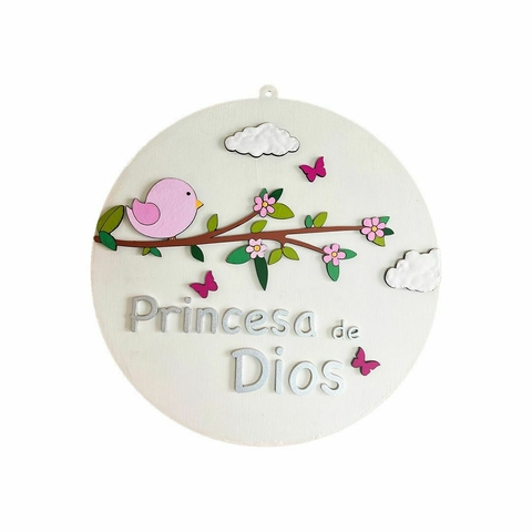 Cuadro decorativo MDF Círculo con pajarito