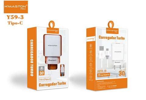 Carregador De Viagem H'maston Tipo-C turbo Y24-3