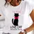 Camiseta Estampa Gato - Fran Stoinski Boutique