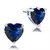 ARETES PLATA CORAZON AZUL