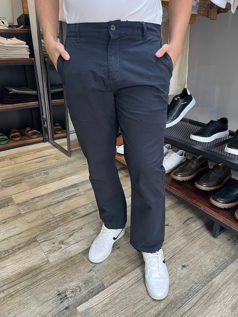 Calça Chino Sport Bolso Faca Classic Fit Preta HighStil