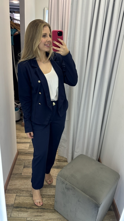 FEM Calça Alfaiataria Roma Marinho FORMITZ