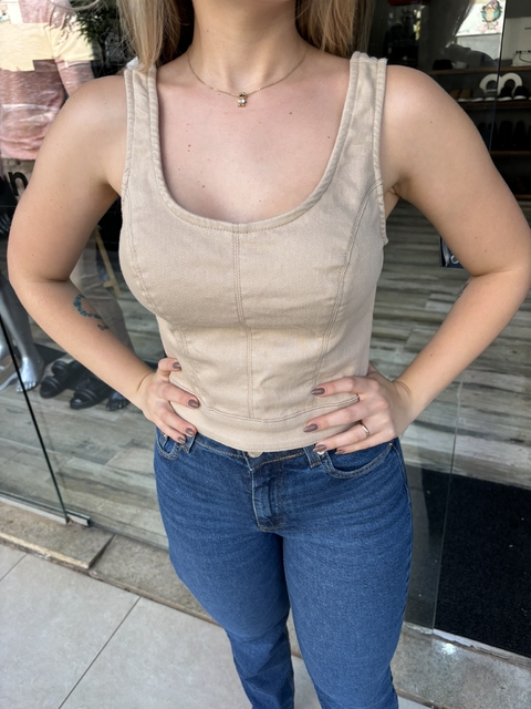 FEM Blusa Top Fem Bege Damyler