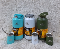 TERMO/PITURRO SIMIL STANLEY C/MATE Y BOMBILLA 1900ML+160ML en internet