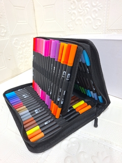 SET PLUMONES X60 DOBLE PUNTA C/ESTUCHE - comprar online