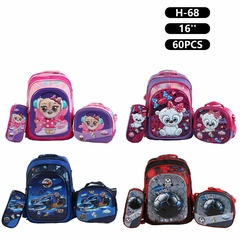 MOCHILA INFANTIL 3 PIEZAS CARTUCHERA+LONCHERA - comprar online