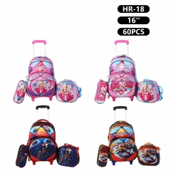 MOCHILA INFANTIL CON RUEDAS 3 PIEZAS CARTUCHERA+ LONCHERA - comprar online