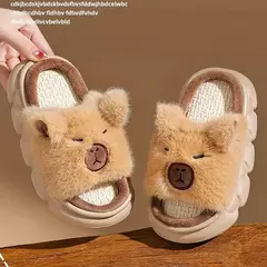 PANTUFLAS CAPIBARA PELUCHE C/SUELA DE GOMA - comprar online