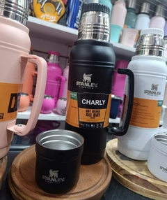 TERMO CHARLY SIMIL STANLEY RANURADO TAPA METAL 1L - El Principito Mayorista