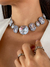 CH9518 - CHOKER GRUMET ZIRCÔNIAS GRANDES - FOLHEADO A PRATA 925