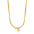 COL9667 - COLAR DE MALHA CORAÇÃO CRAVEJADO 1 MENINA - FOLHEADO A OURO - comprar online