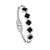 PUL9928 - BRACELETE INSPIRAÇÃO VG 5 TREVOS PRETO - AÇO INOX - PRATA