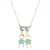 COL9662 - COLAR VENEZIANA CORAÇÃO ZIRCÔNIA 2 MENINOS - FOLHEADO A OURO - comprar online