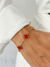 PU91165 - PULSEIRA INSPIRAÇÃO VG VERMELHO - AÇO INOX - DOURADO