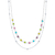 COL9961 - COLAR DUPLO ZIRCÔNIAS COLORIDAS QUADRICULADAS COM BOLINHAS - FOLHEADO A PRATA 925 - comprar online