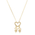 COL9670 - COLAR VENEZIANA CORAÇÃO CRAVEJADO 2 MENINAS - FOLHEADO A OURO - comprar online