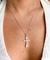 COL9969 - COLAR VENEZIANA CRUCIFIXO CRAVEJADO - FOLHEADO A PRATA 925 - comprar online