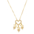 COL9672 - COLAR VENEZIANA CORAÇÃO CRAVEJADO 3 MENINAS - FOLHEADO A OURO