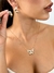 CONJ9422 - CONJUNTO COLAR + BRINCO BORBOLETA CRAVEJADA - FOLHEADO A OURO