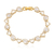 PU91072 - PULSEIRA GOTAS COM CORAÇÃO CRAVEJADO - FOLHEADO A OURO