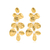 BR91573 - BRINCO FLOR GRANDE COM MINI PÉROLAS - FOLHEADO A OURO