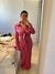2 PEÇAS CONJUNTO M - TOP + SAIA LONGA CETIM ROSA