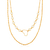 CO91091 - COLAR DUPLO CORAÇÃO VAZADO COM TIFFANY - FOLHEADO A OURO - comprar online