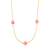 CO91127 - COLAR ELO PORTUGUÊS CORAÇÃO ROSA - FOLHEADO A OURO - comprar online