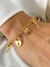PU91177 - PULSEIRA CORAÇÃO CADEADO COM MINI CORAÇÕES CRISTAIS - FOLHEADO A OURO