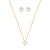 CONJ9244 - CONJUNTO COLAR + BRINCO ZIRCONIA CRISTAL - FOLHEADO A OURO - comprar online