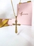 CO91145 - COLAR VENEZIANA CRUZ CRAVEJADA - FOLHEADO A OURO - comprar online