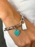 PU91237 - PULSEIRA ELOS LARGOS CORAÇÃO CADEADO VERDE - FOLHEADO A PRATA 925