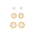 BR91644 - KIT DE BRINCOS ANGELIC - FOLHEADO A OURO