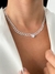 COL91086 - COLAR ELOS ENTRELAÇADOS CORAÇÃO ZIRCÔNIA - FOLHEADO A PRATA 925