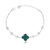 PUL9997 - PULSEIRA ELO PORTUGUÊS INSPIRAÇÃO VG VERDE COM MINI TREVOS - FOLHEADO A PRATA
