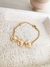 PU91262 - PULSEIRA ELO PORTUGUÊS MEDALHINHAS COM PÉROLAS - FOLHEADO A OURO - comprar online