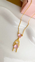 COL9658 - COLAR VENEZIANA CORAÇÃO ZIRCÔNIA 1 MENINA - FOLHEADO A OURO